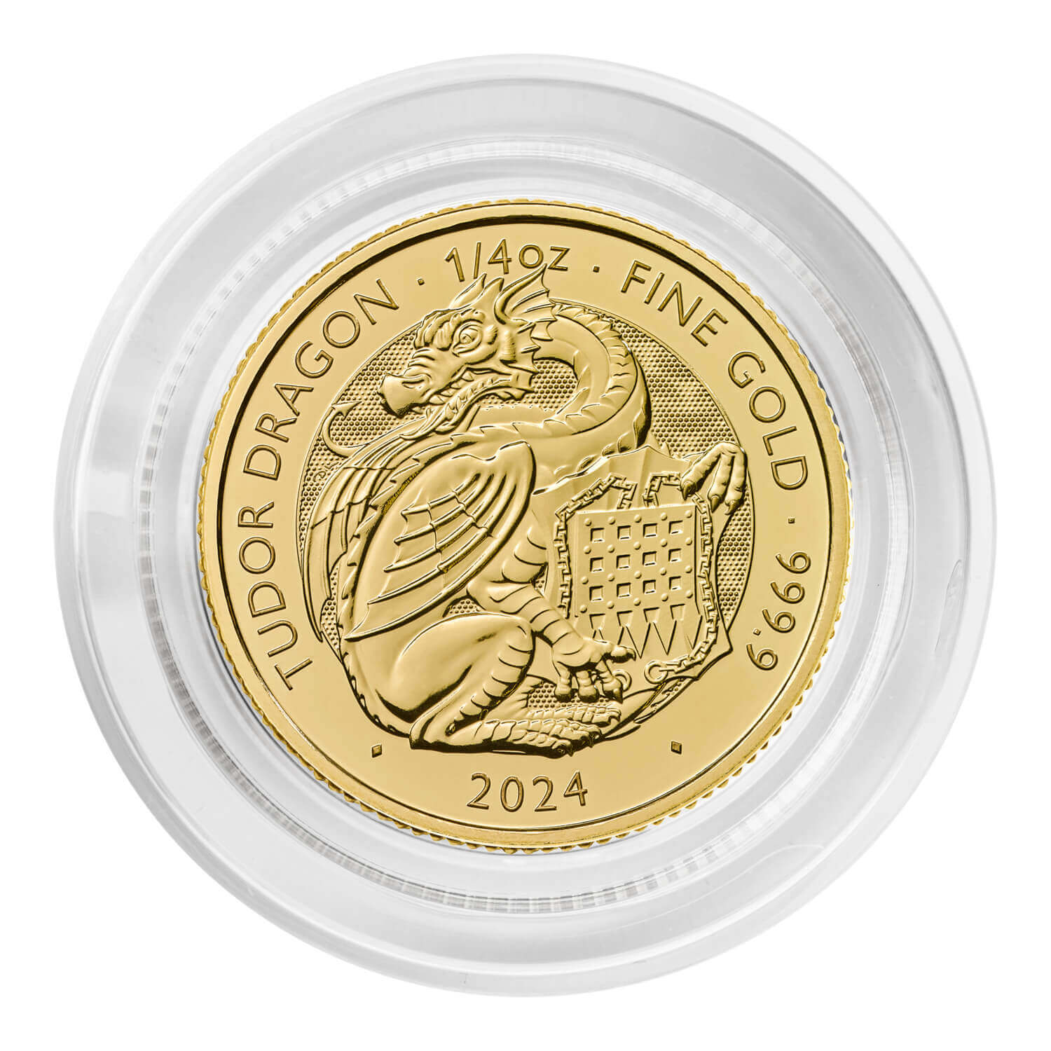 The Royal Tudor Beasts 2024 Tudor Dragon Gold 1/4oz Bullion Coin