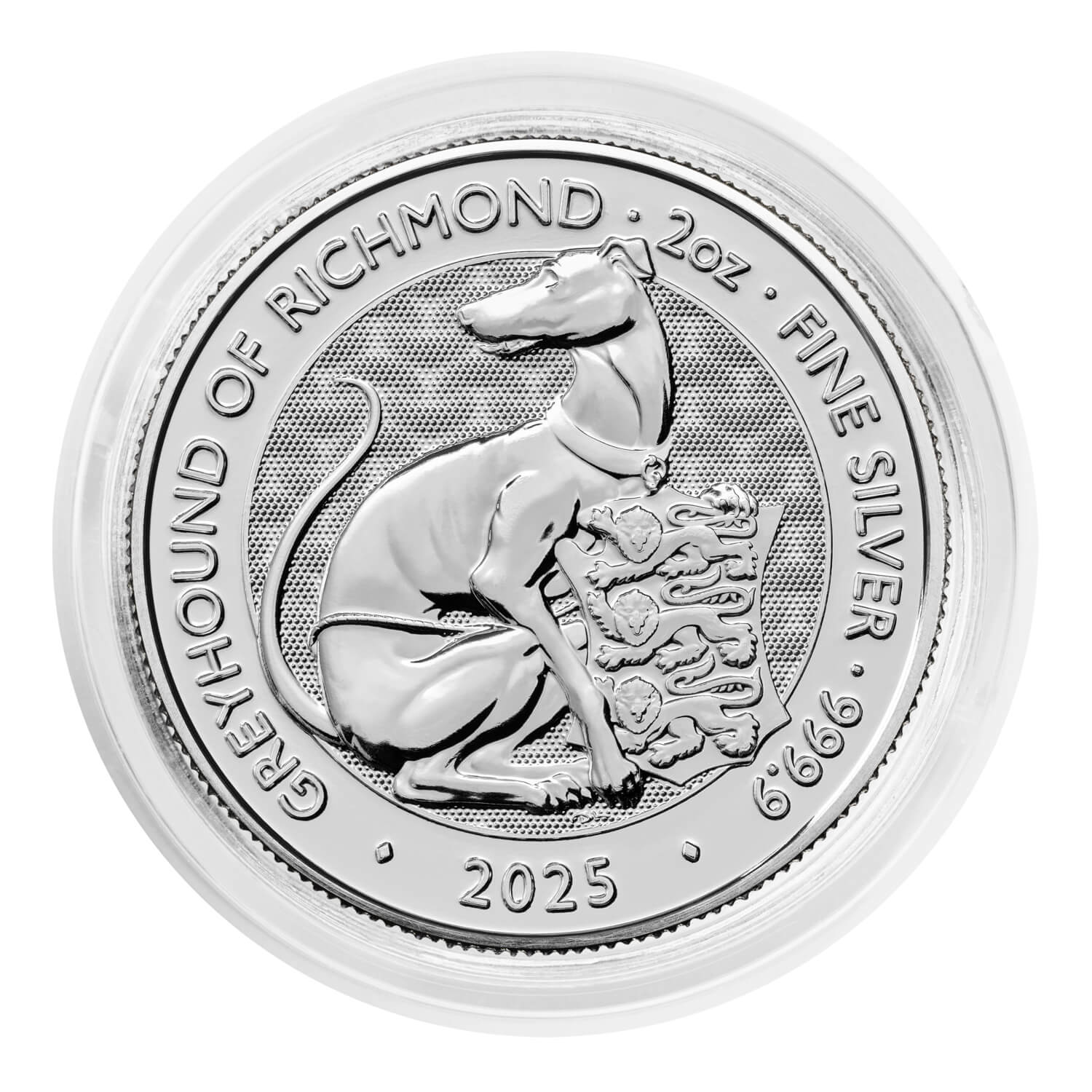The Royal Tudor Beasts 2025 Greyhound of Richmond 2oz Silver Bullion Coin