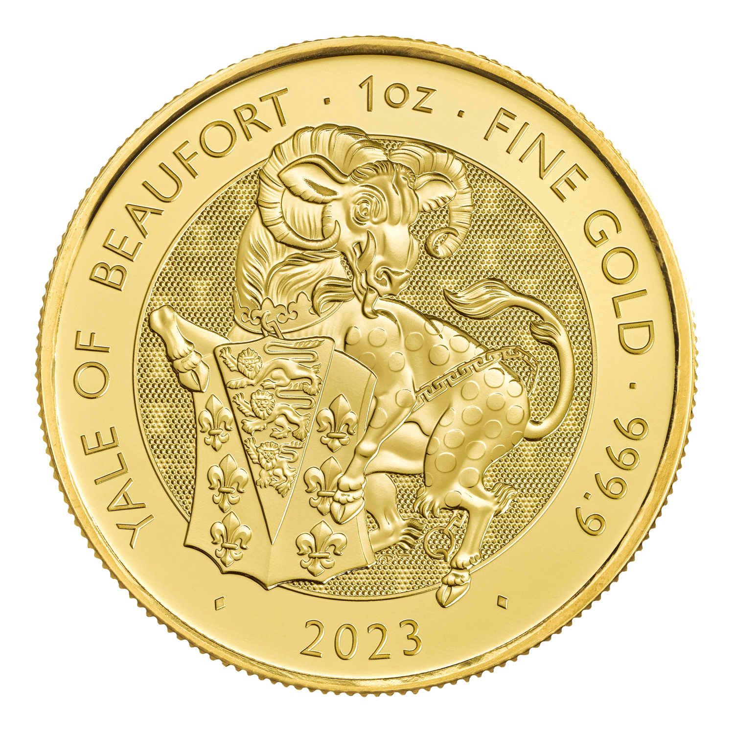 The Royal Tudor Beasts 2023 Yale of Beaufort 1oz Gold Bullion Coin