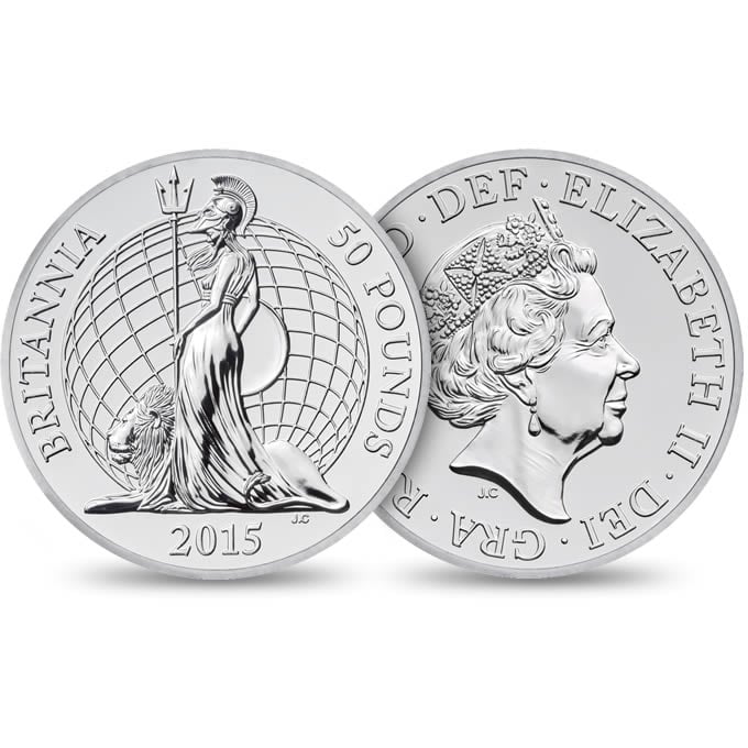 Britannia 2015 UK £50 Fine Silver Coin