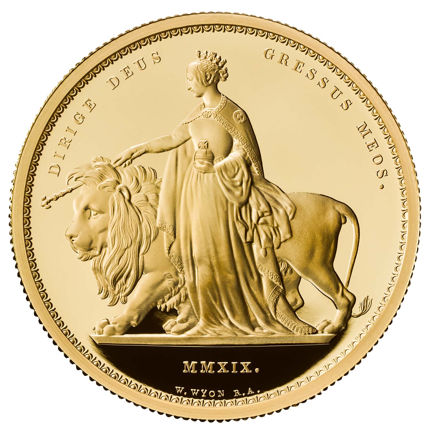 Una and the Lion 2019 UK Two-Ounce Gold Proof Coin