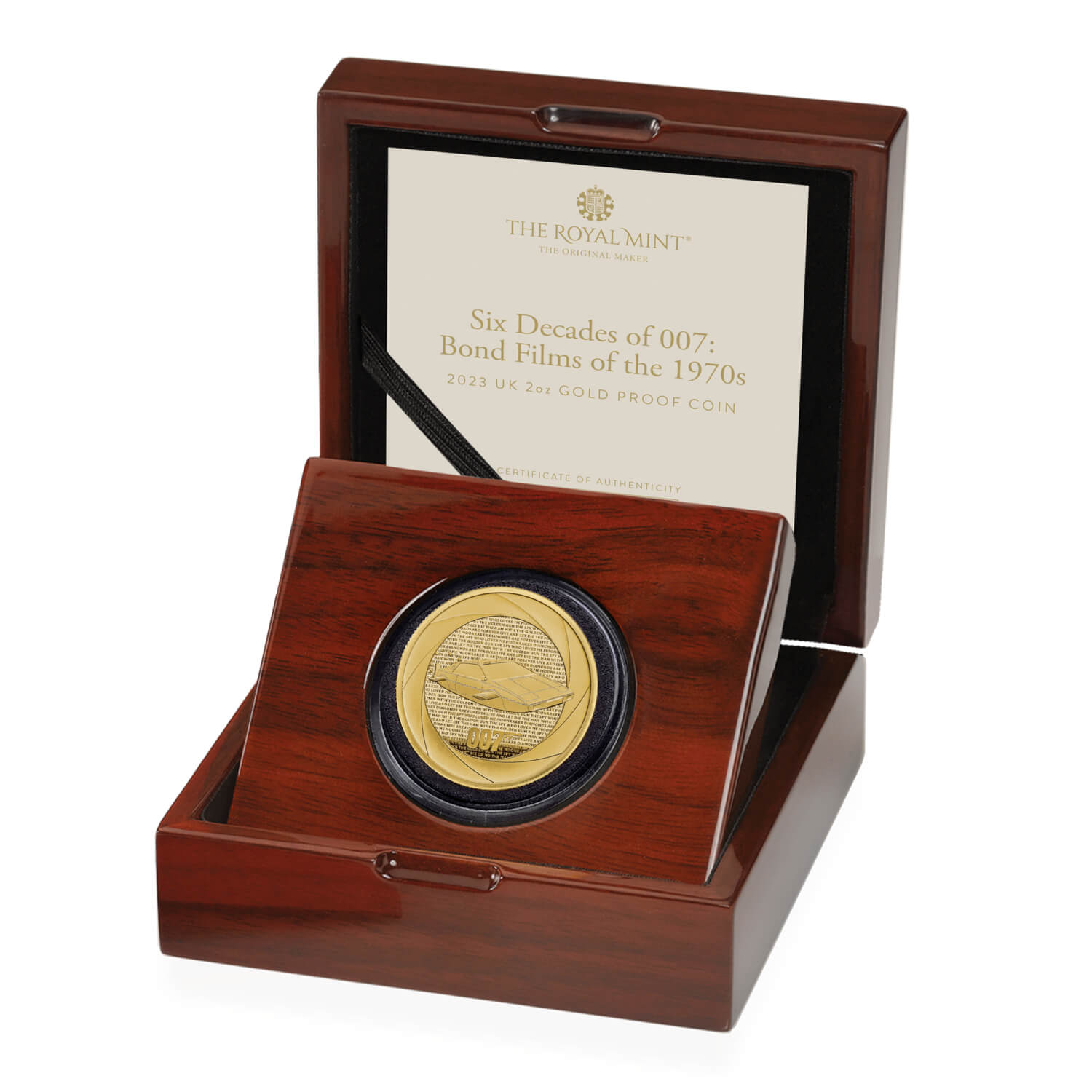 Bond Films of the 1970s 2023 UK 2oz Gold Proof Coin 