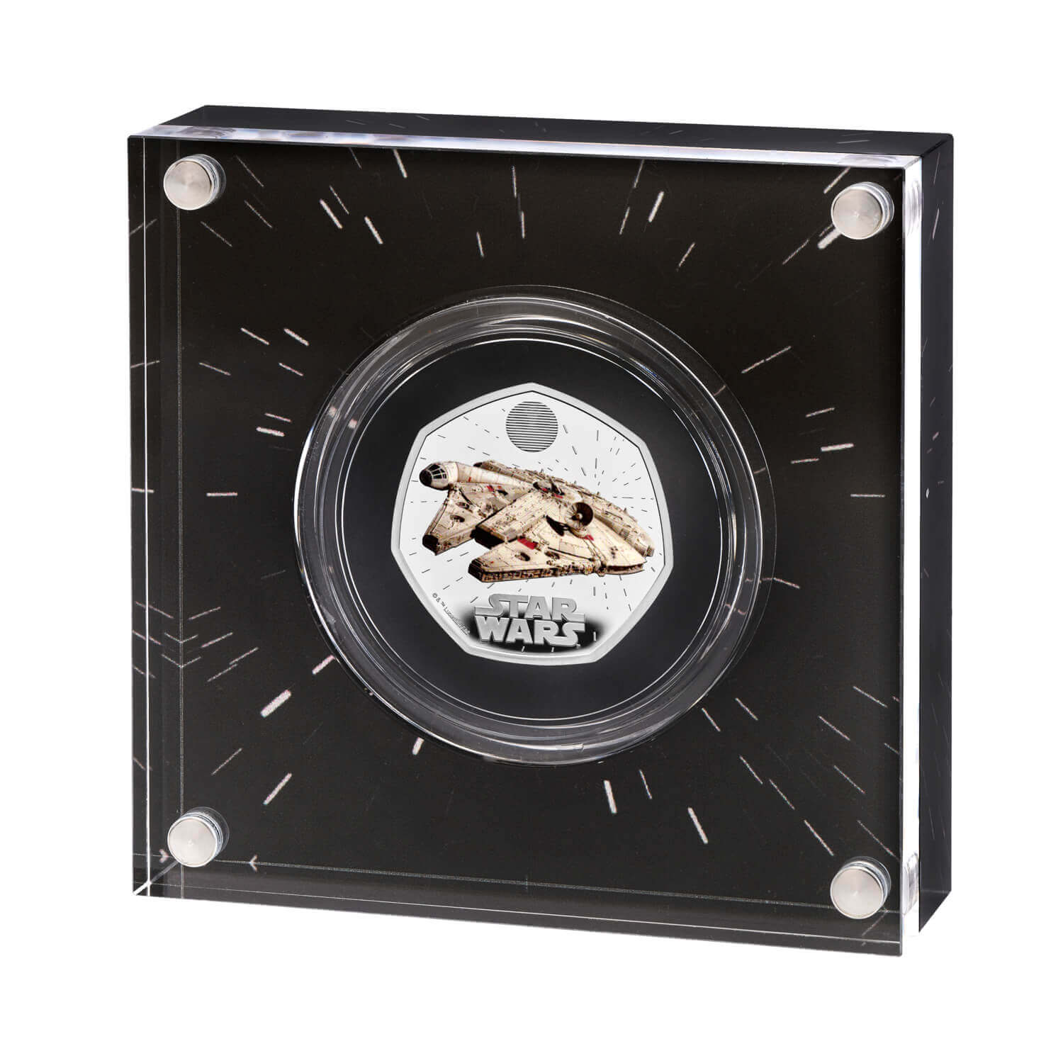Star Wars Millennium Falcon 2024 UK 50p Silver Proof Colour Coin 