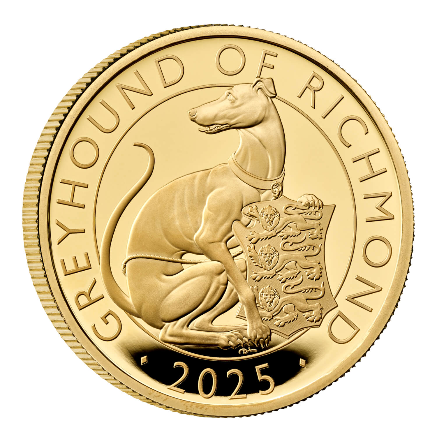 The Royal Tudor Beasts The Greyhound of Richmond 2025 UK 1oz Gold Proof Coin