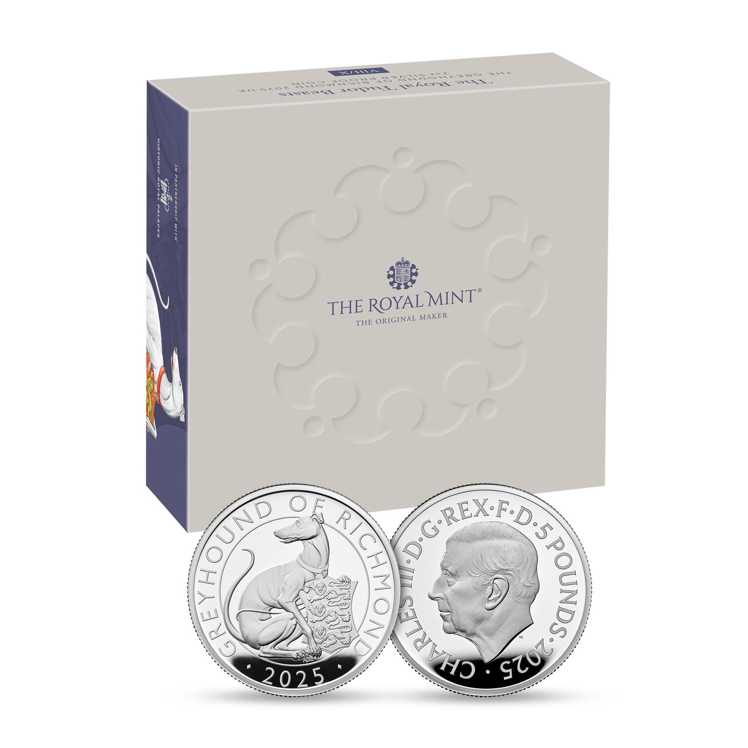 The Royal Tudor Beasts The Greyhound of Richmond 2025 UK 2oz Silver Proof Coin