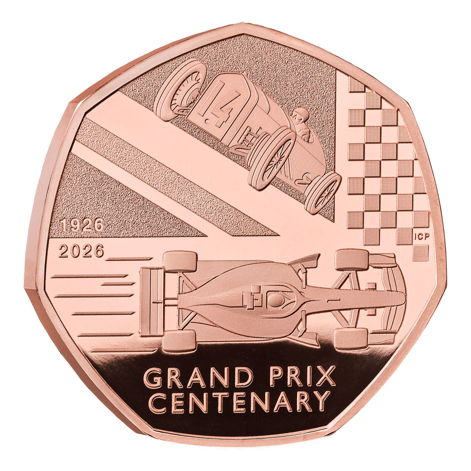 英国グランプリ100周年記念 2026年 50ペンス金貨プルーフ