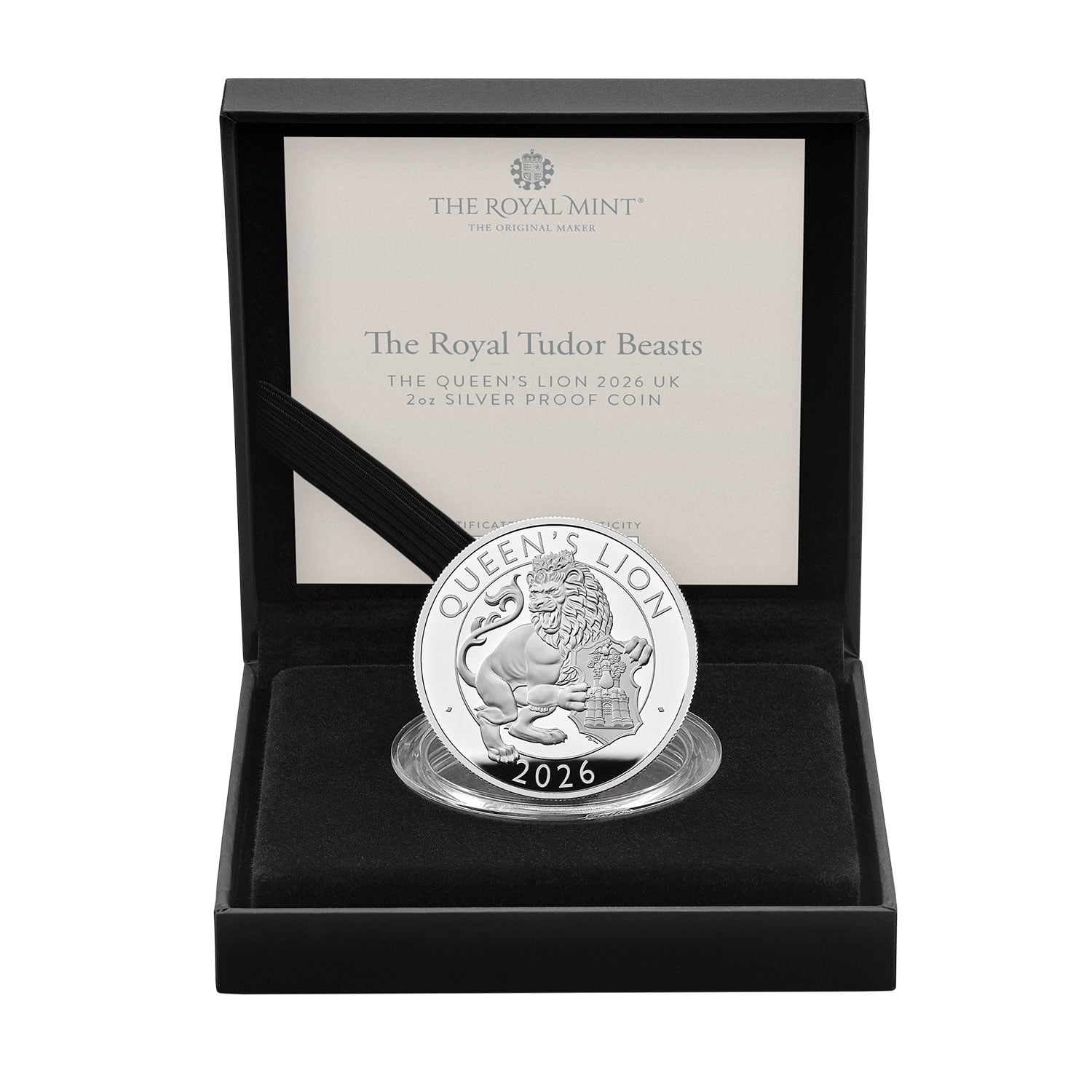 The Royal Tudor Beasts The Queen's Lion 2026 UK 2oz Silver Proof Coin