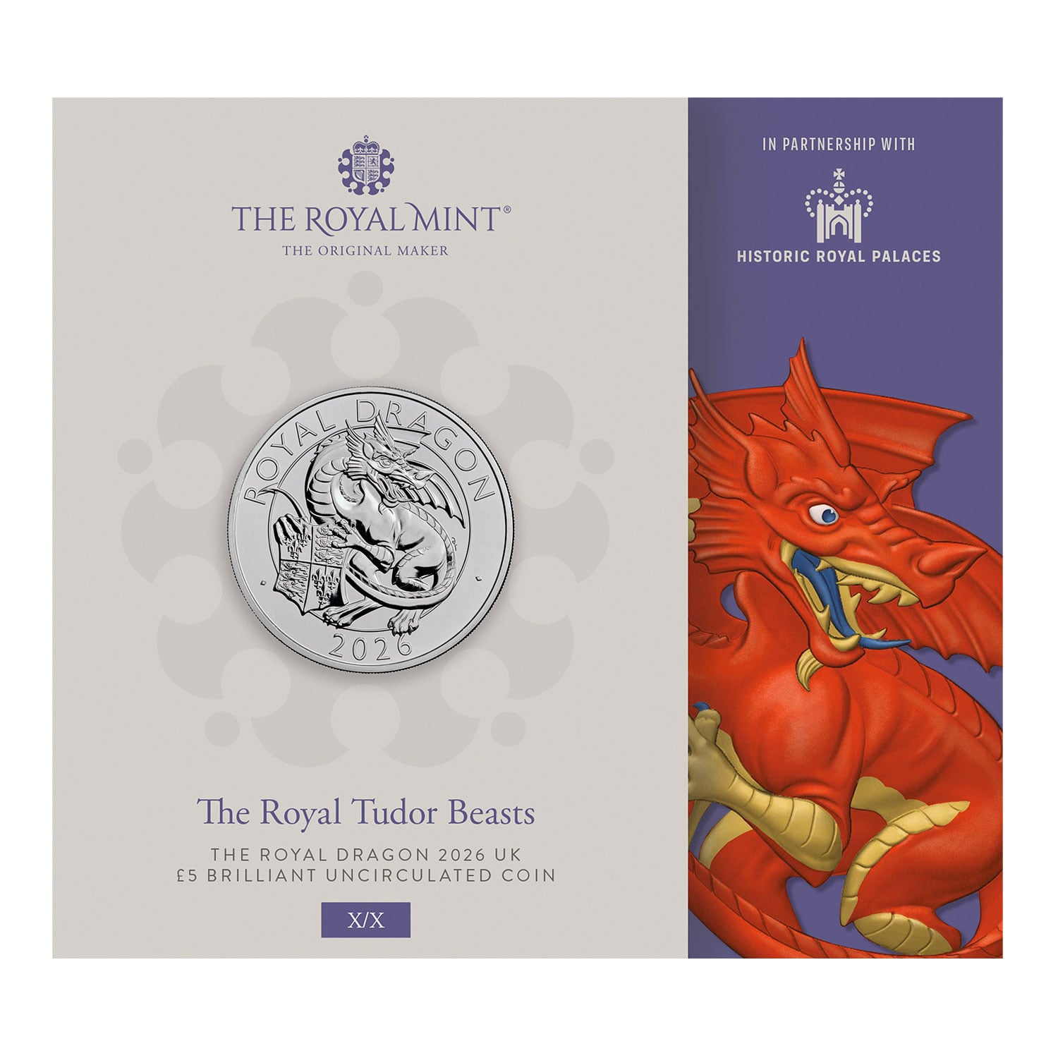 The Royal Tudor Beasts The Royal Dragon 2026 UK £5 Brilliant Uncirculated Coin