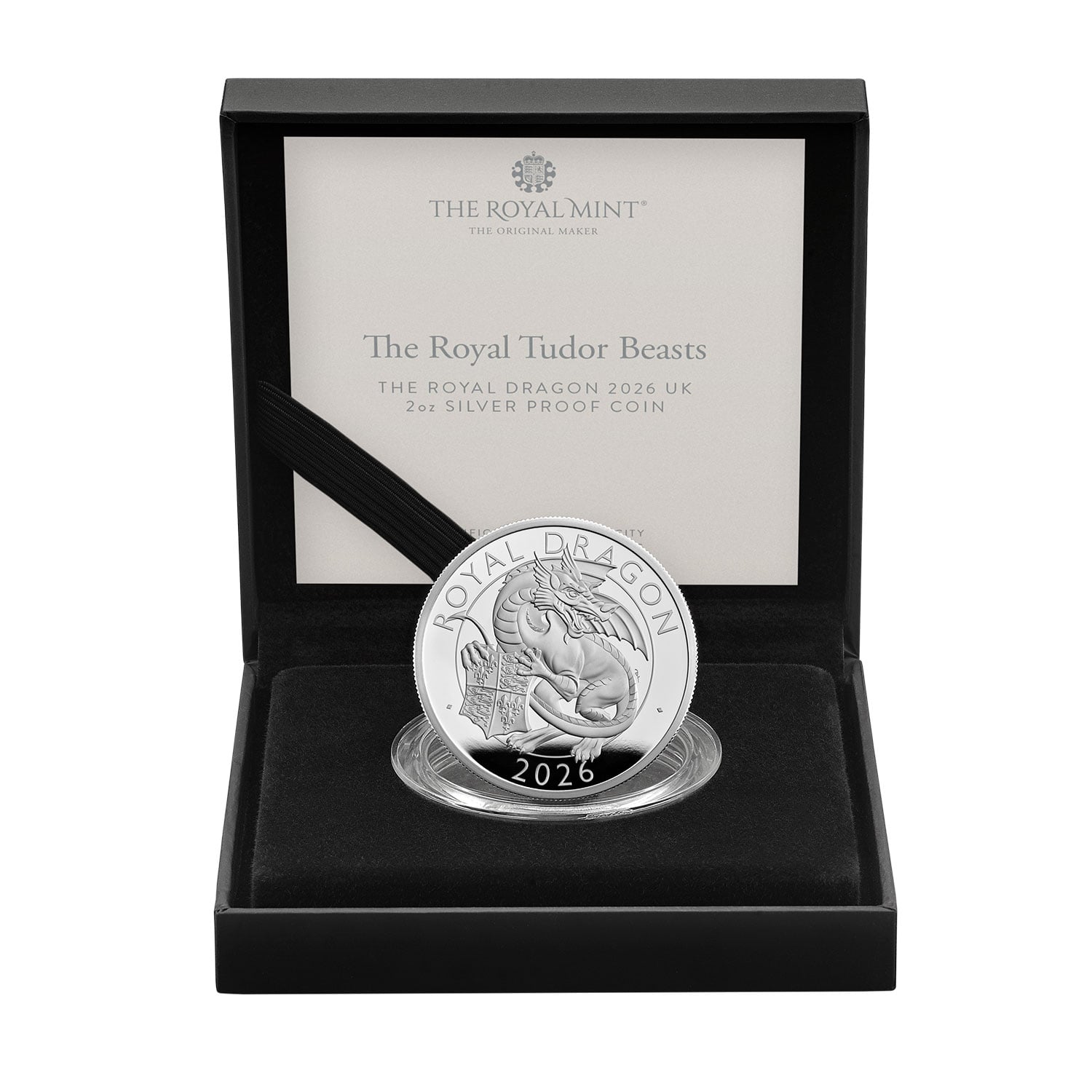 The Royal Tudor Beasts The Royal Dragon 2026 UK 2oz Silver Proof Coin