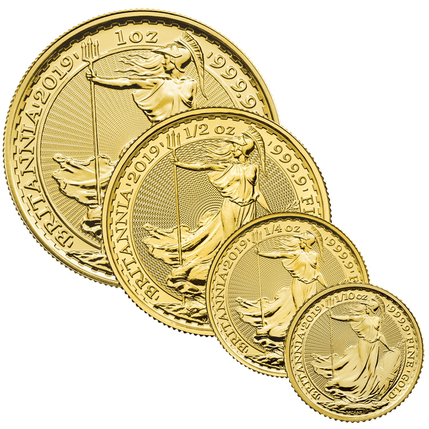 Britannia 2019 Gold 1oz, 1/2oz, 1/4oz & 1/10oz Bundle