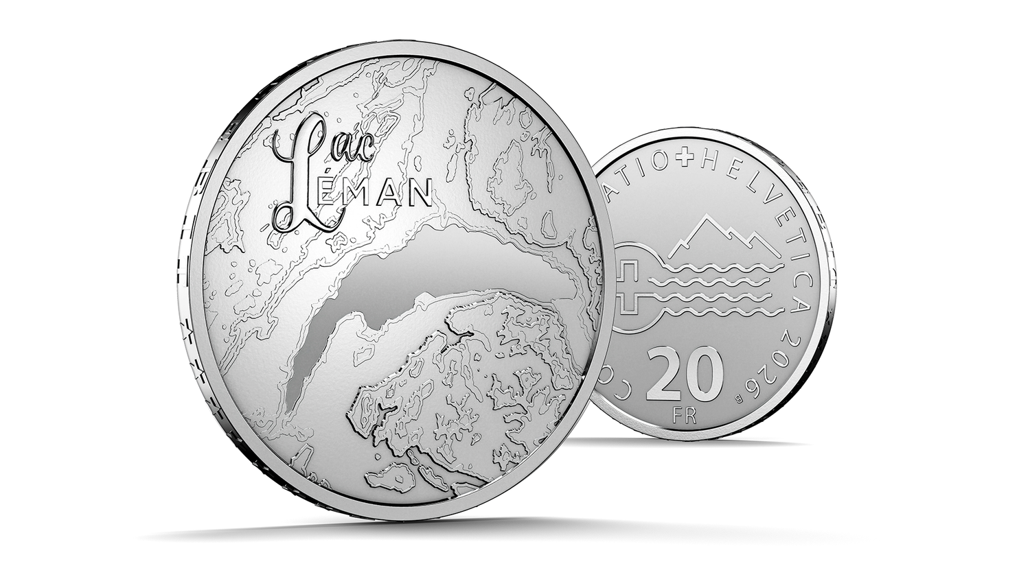 2026年 レマン湖 20フラン特別銀貨 スイスの湖シリーズ