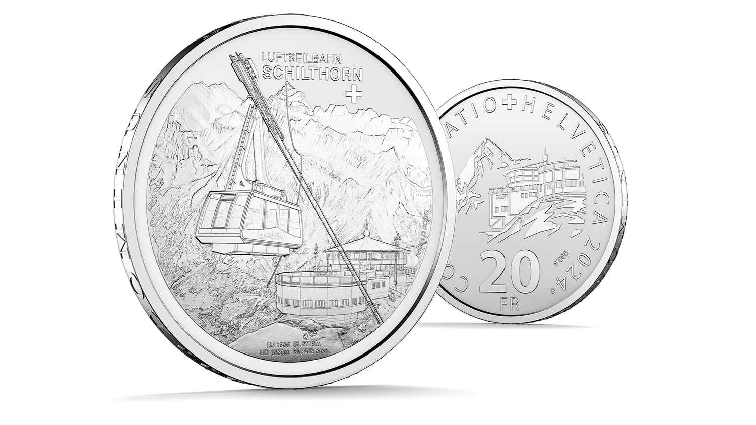 シルトホルン・ロープウェイ 20フラン銀貨