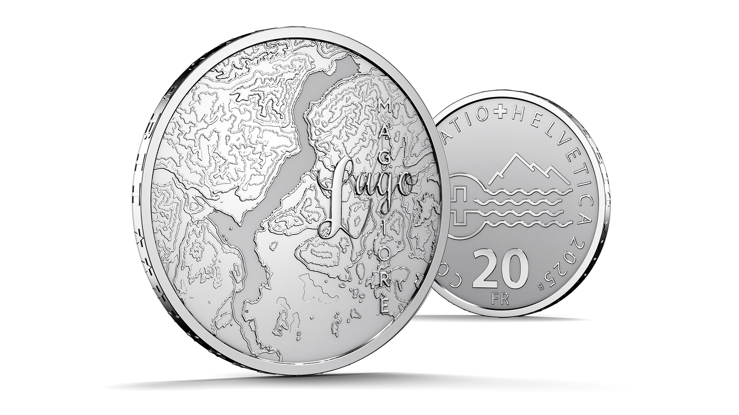 スイス連邦造幣局 マッジョーレ湖・ルガーノ湖 20フラン純銀貨