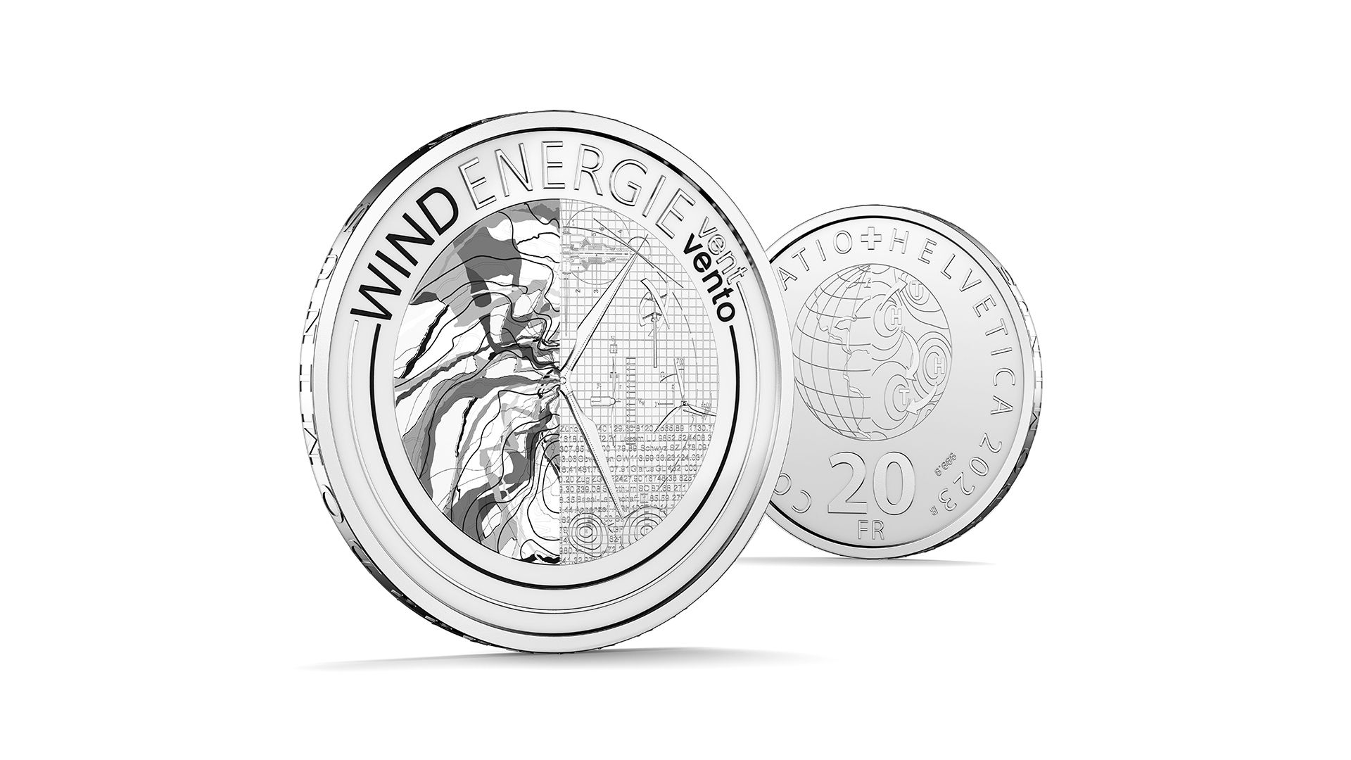 スイス 20フラン銀貨「風力エネルギー」